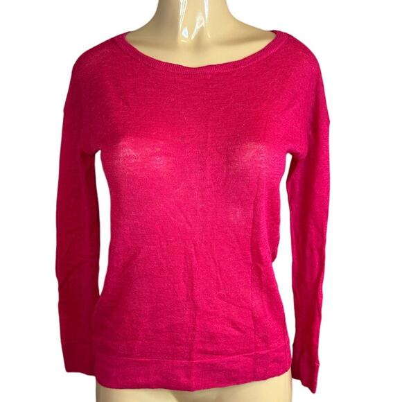 𝅺Joie Lightweight Semi Sheer Solid Red Sweater Size Medium - Picture 1 of 8